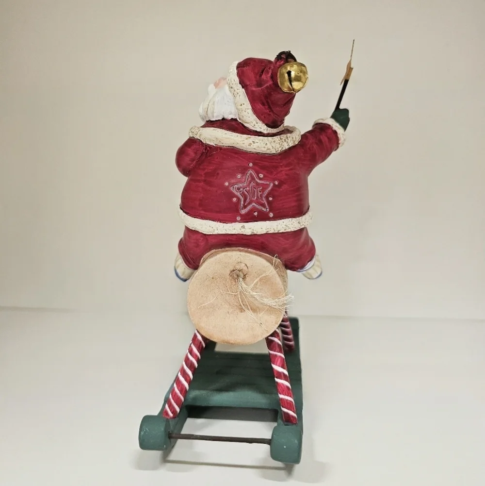 Vintage Festive Santa on Rudolph the Rocking Reindeer